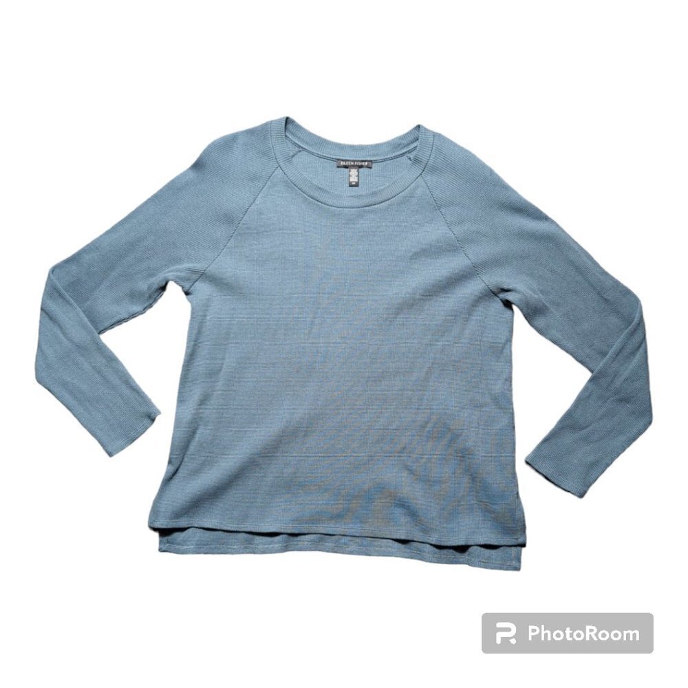 Eileen Fisher Women's Long Sleeves T-Shirt Color Blue Size S /P small Made in US
